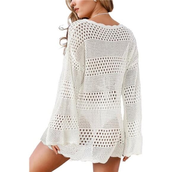 Women's Crochet Beach Swimsuit Cover Up Dress Bathing Suit Vacation Outfits - Picture 2 of 6